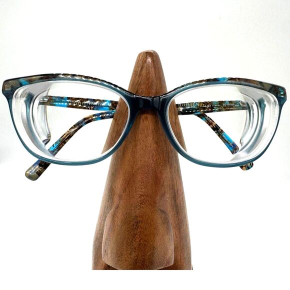 Scott Harris Europa Eyeglass Frame SH558C3 Clear Blue Tortoise Cat Eye 55-15-138 - Picture 3 of 8